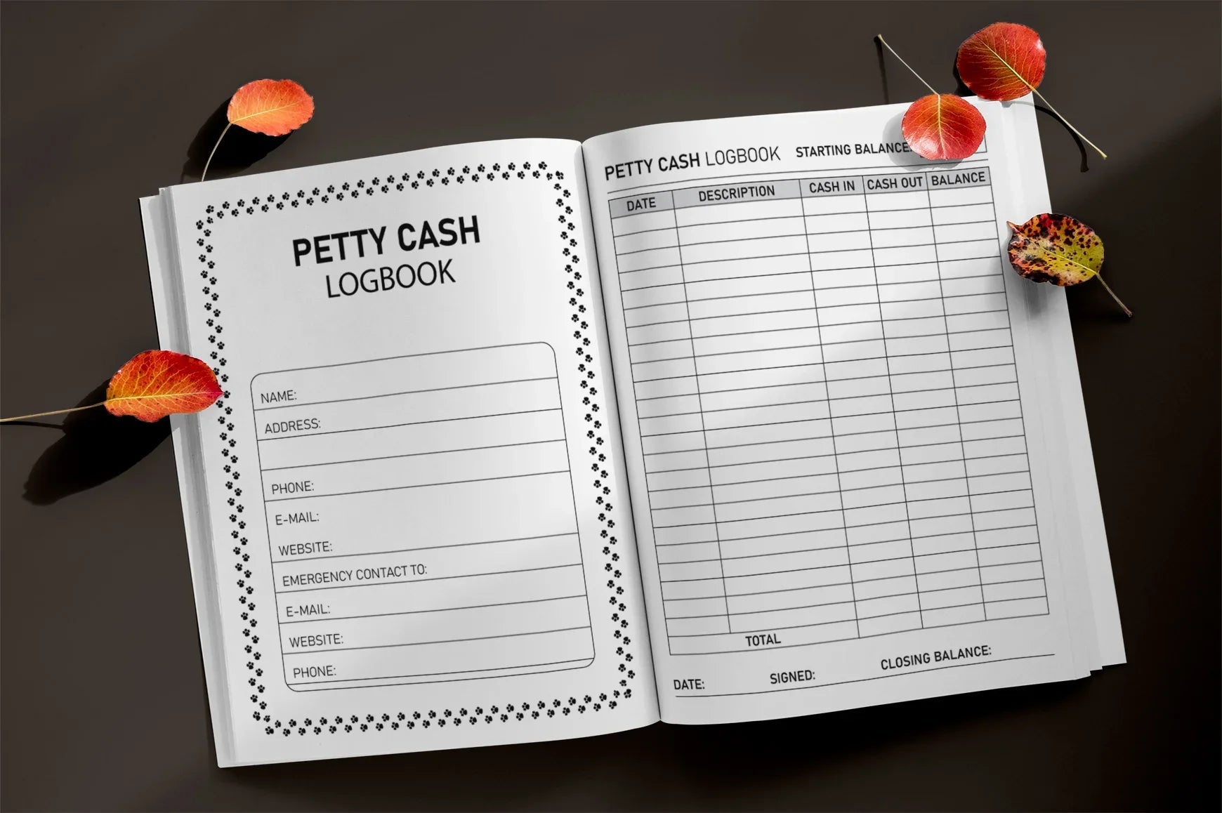 Petty Cash Logbook Planner - CraftNest - Digital Crafting and Art