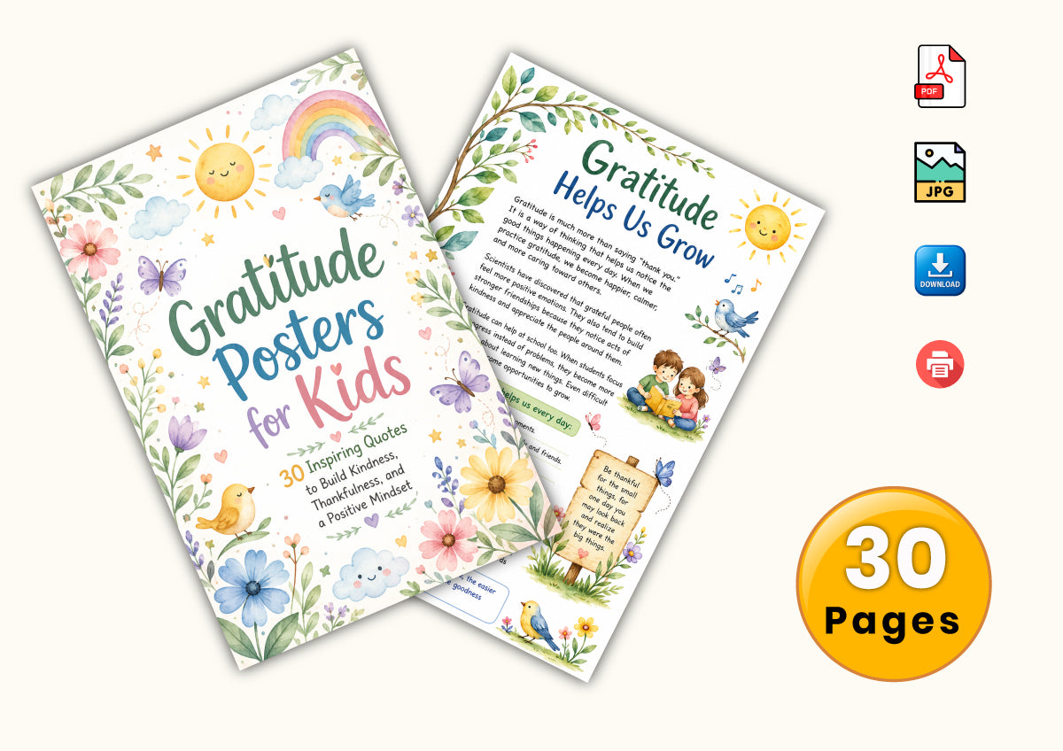 Gratitude Posters For Kids