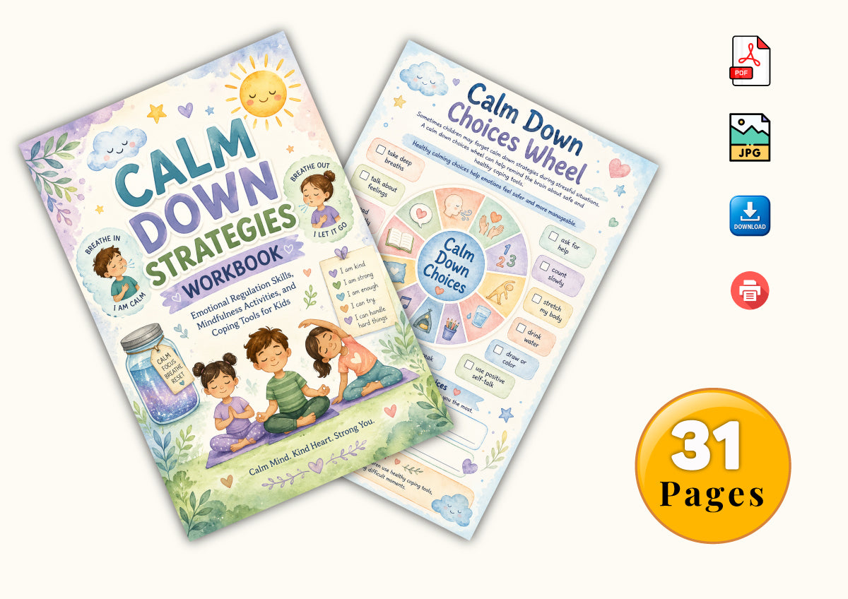 Calm Down Strategies Workbook