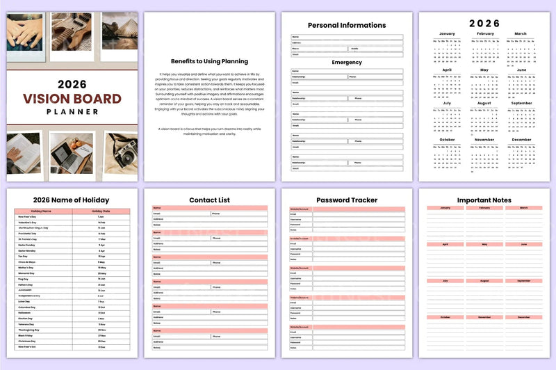 Vision Board Planner 2023 - CraftNest - Digital Crafting and Art