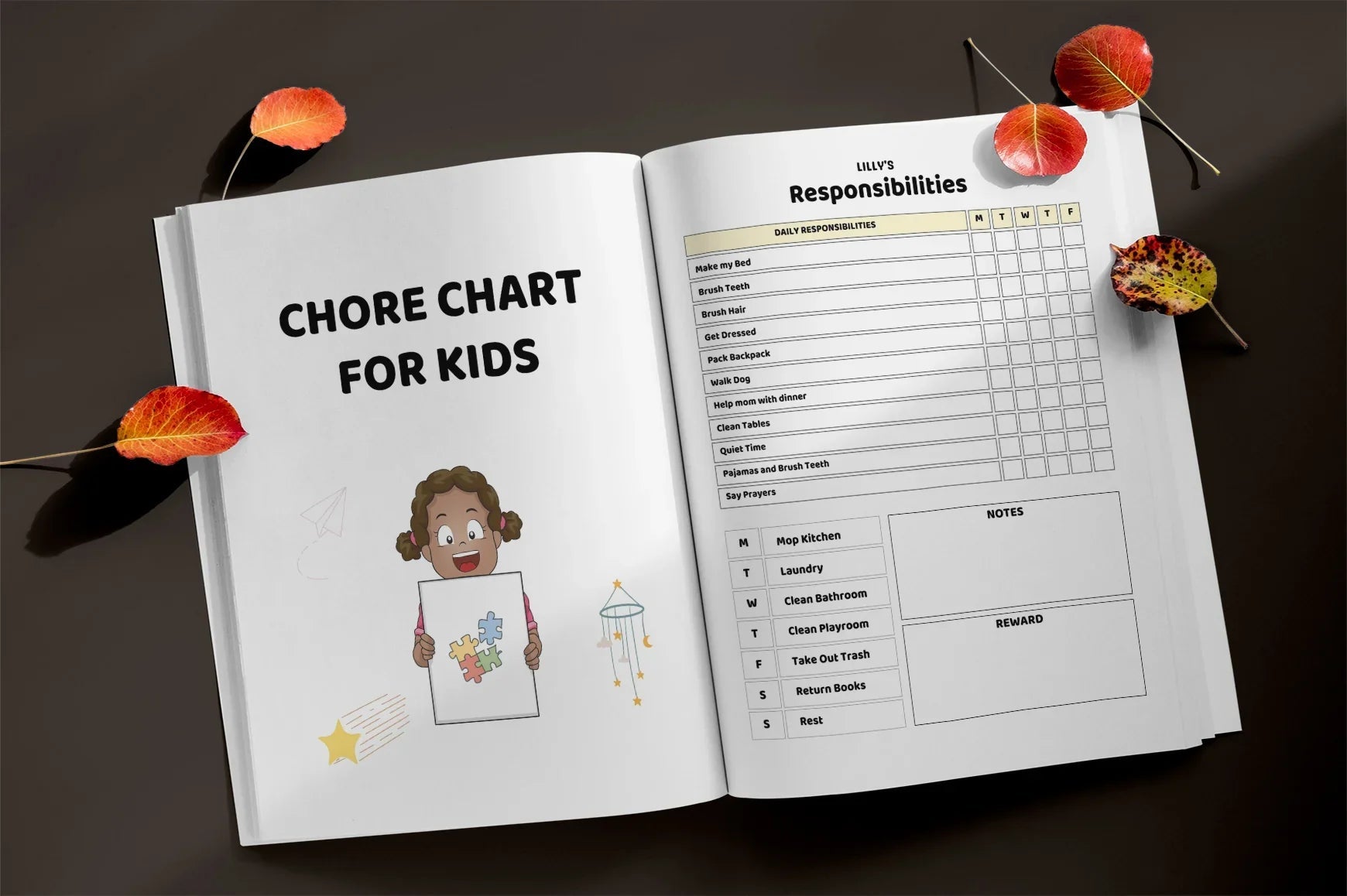 Chore Chart for Kids Planner - Printable Bundle - CraftNest - Digital Crafting and Art