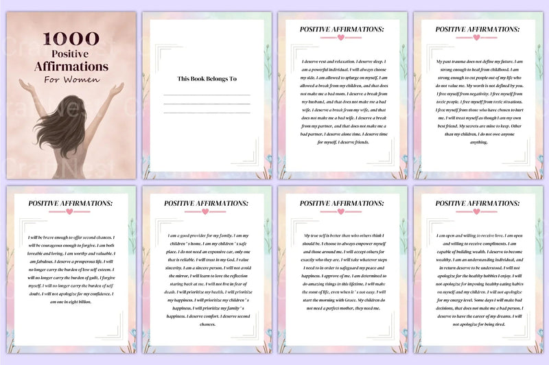 Positive Affirmations for Women - CraftNest - Digital Crafting and Art