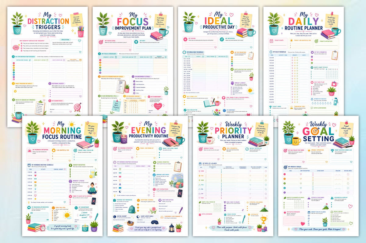 Focus Priorities Productivity Planner