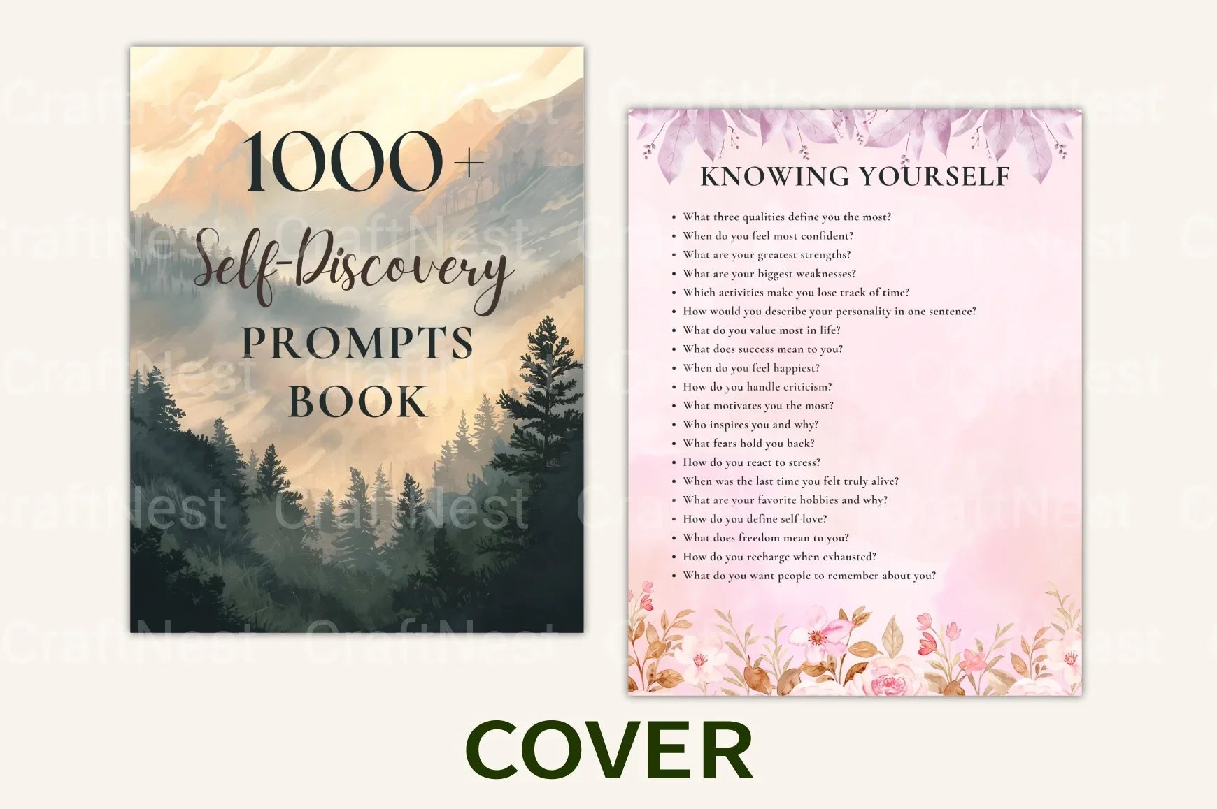 Self Discovery Prompts Book for Personal Growth - CraftNest - Digital Crafting and Art