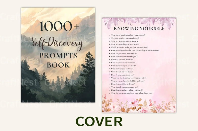 Self Discovery Prompts Book for Personal Growth - CraftNest - Digital Crafting and Art