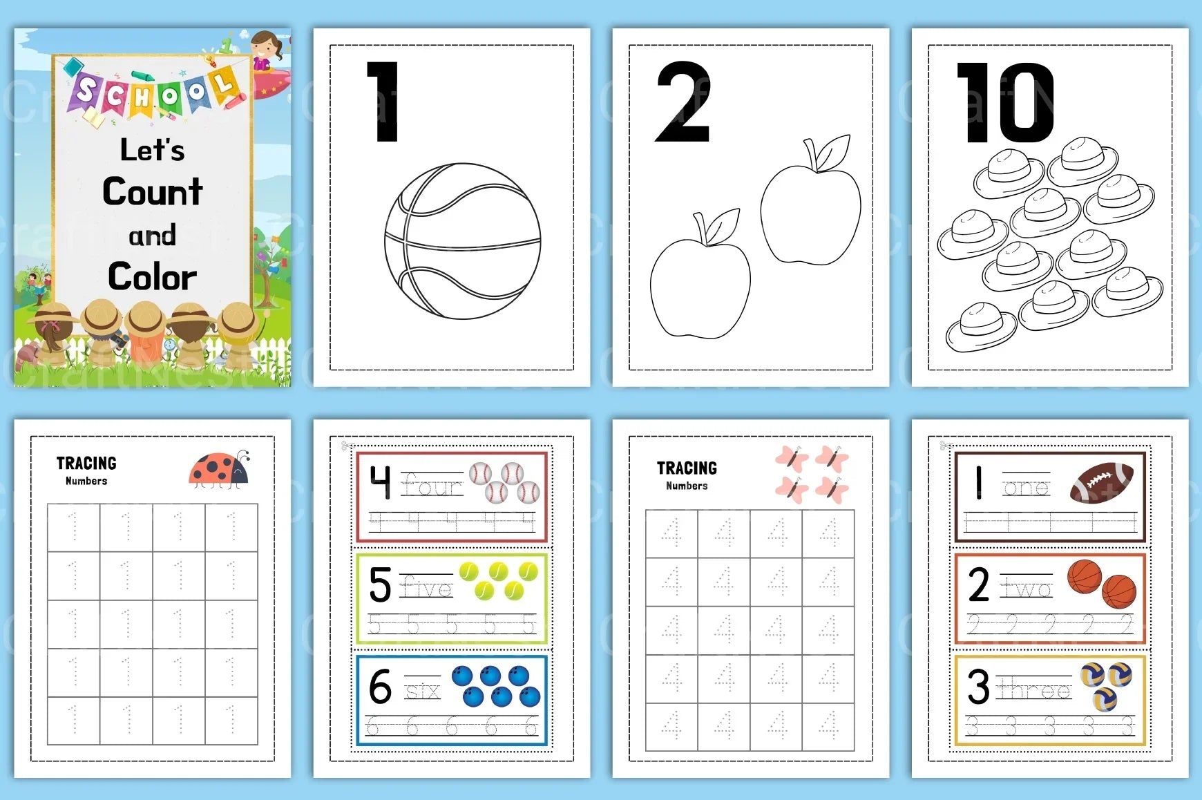 Count and Color Activity for Kids - CraftNest - Digital Crafting and Art