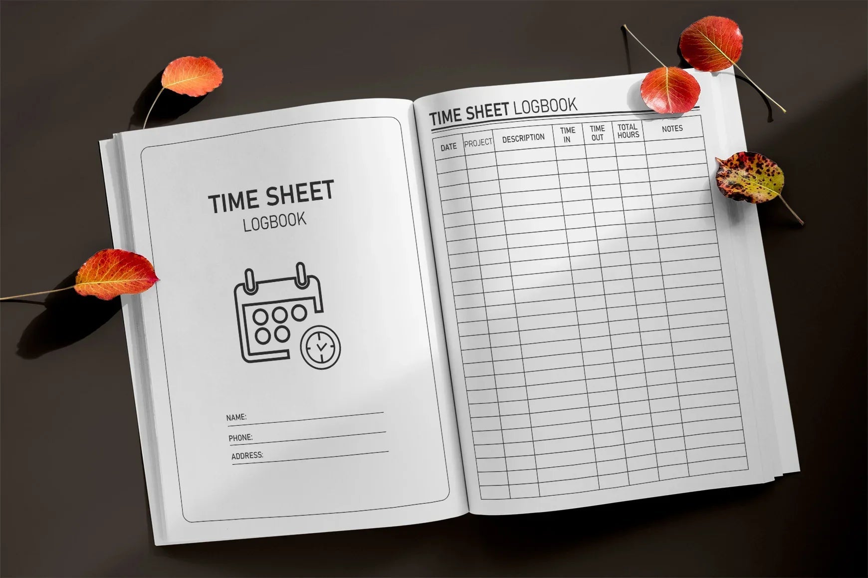 Time Sheet Logbook Planner - CraftNest - Digital Crafting and Art