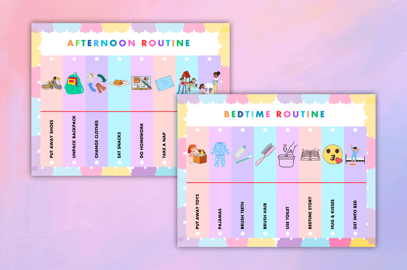 Flip Routine Chart for Kids - CraftNest - Digital Crafting and Art