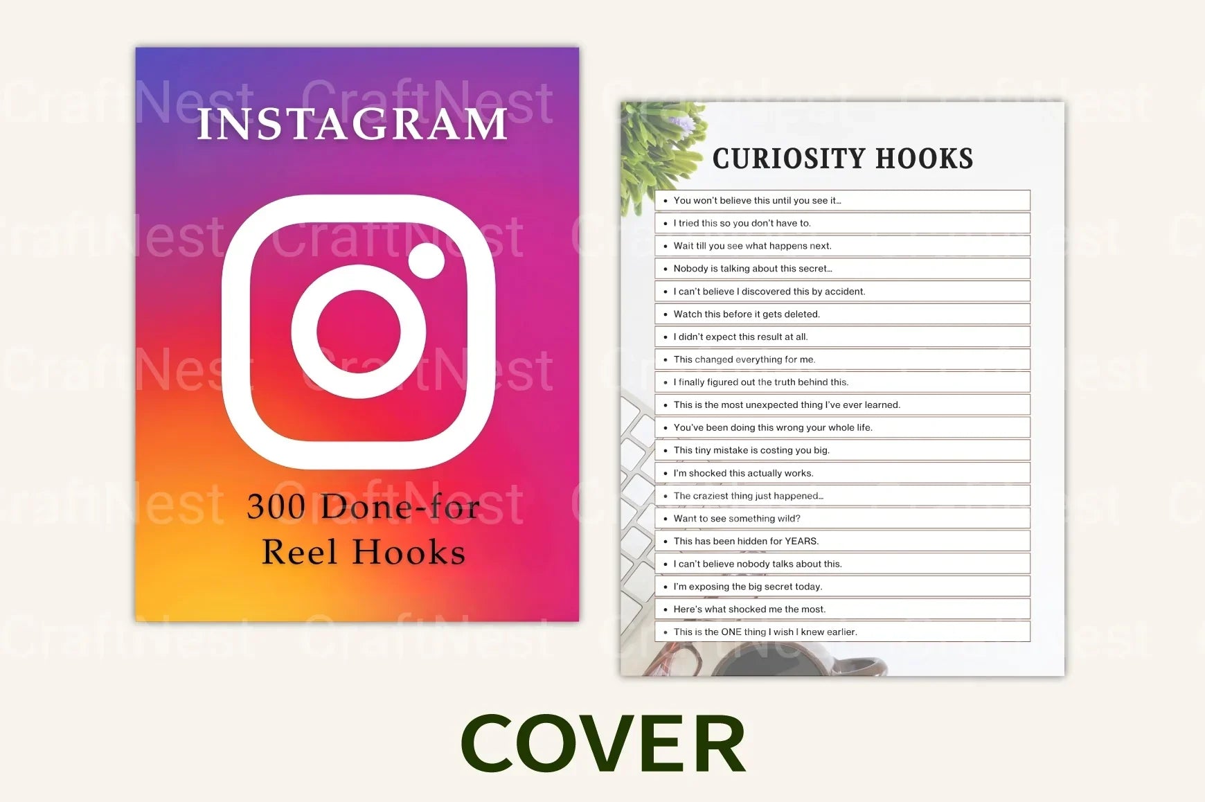 Done For You Instagram Reel Hooks - CraftNest - Digital Crafting and Art