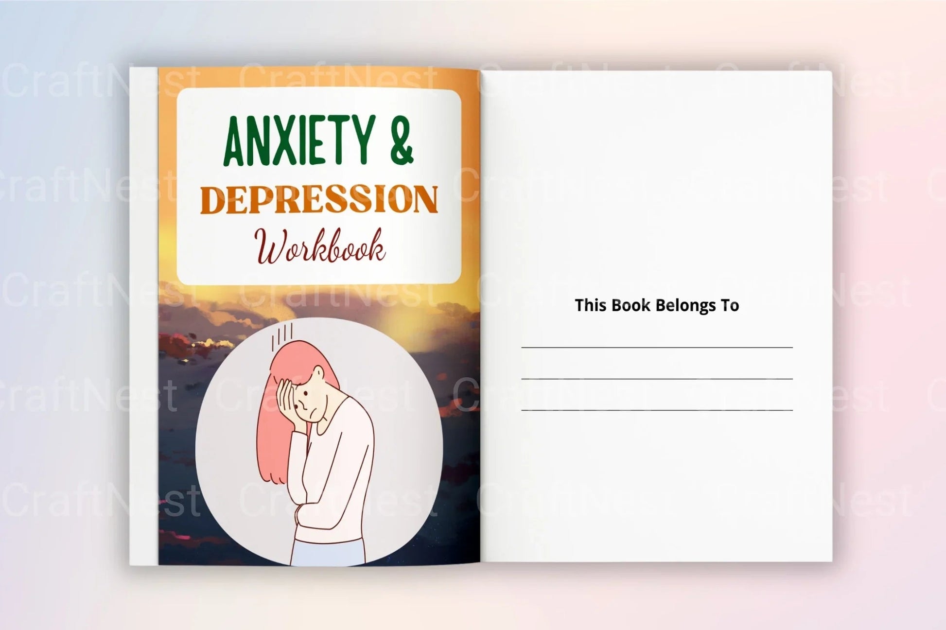 Anxiety & Depression Workbook for Personal Growth - CraftNest - Digital Crafting and Art
