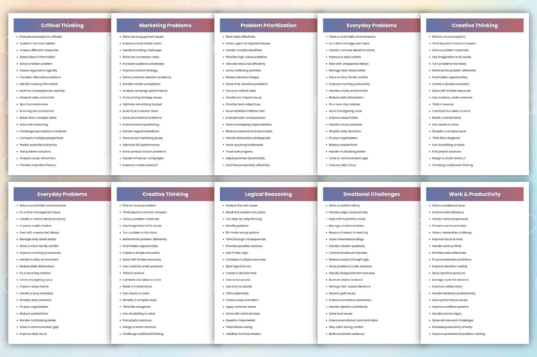 Creative Problem Solving Prompts - CraftNest - Digital Crafting and Art