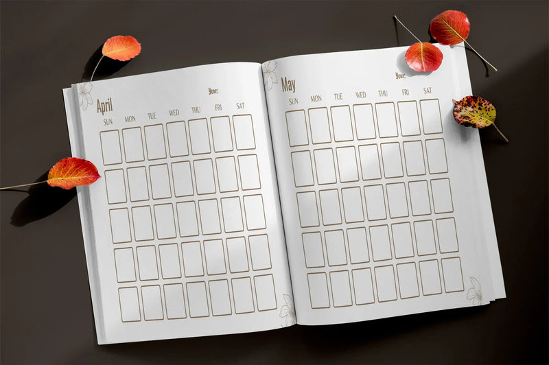 Blank Monthly Calendar Planner - CraftNest - Digital Crafting and Art