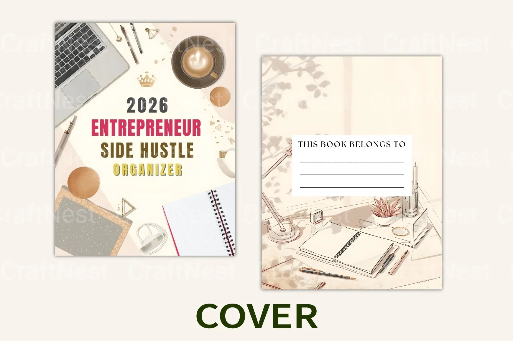 Entrepreneur Side Hustle Organizer - CraftNest - Digital Crafting and Art