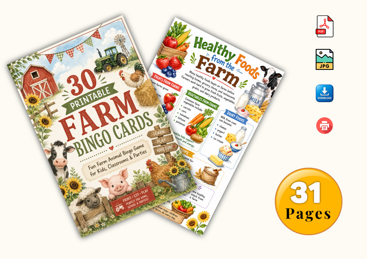 Farm Bingo Cards
