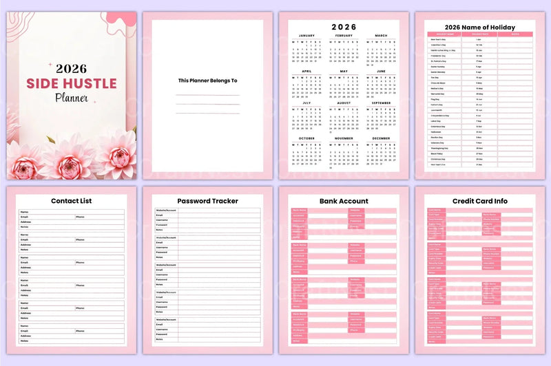 Side Hustle Planner for Entrepreneurs - CraftNest - Digital Crafting and Art