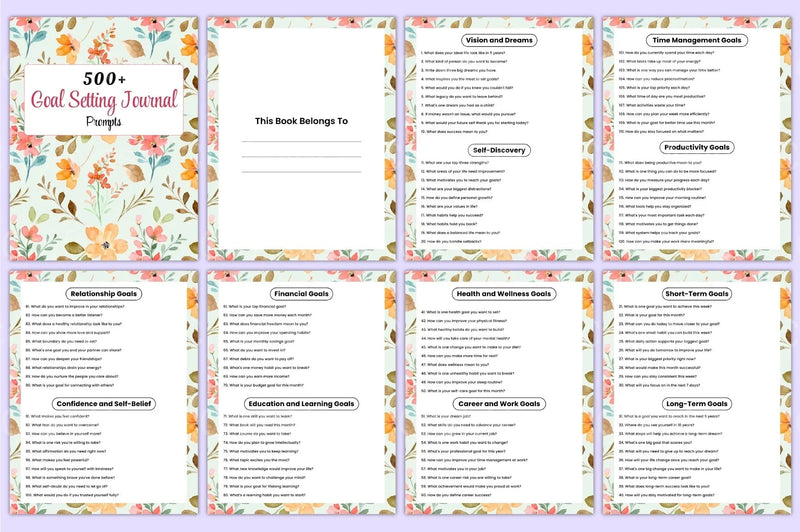 500 Goal Setting Prompts for Success - CraftNest - Digital Crafting and Art