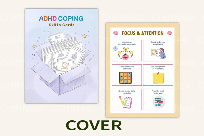 ADHD Coping Skills Cards for Effective Management - CraftNest - Digital Crafting and Art