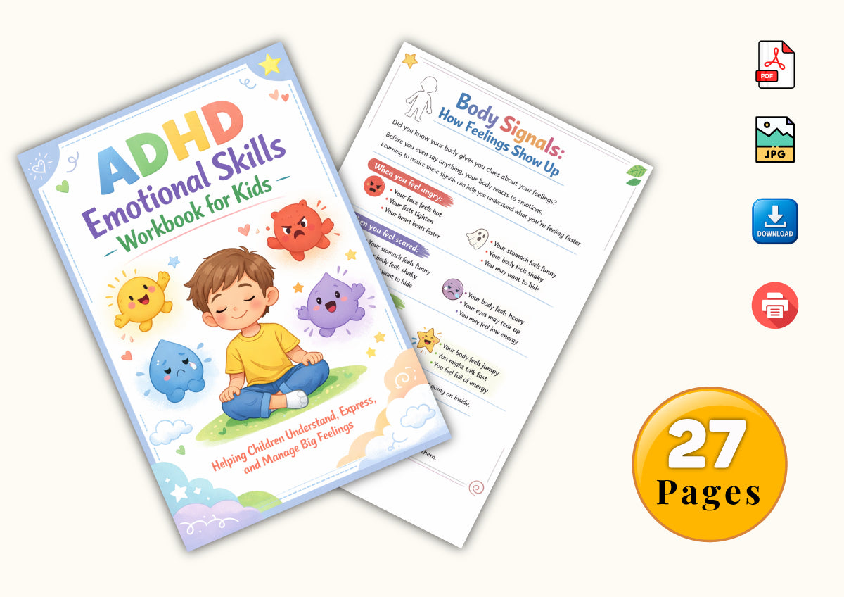 Adhd Emotional Skills For Kids Workbook