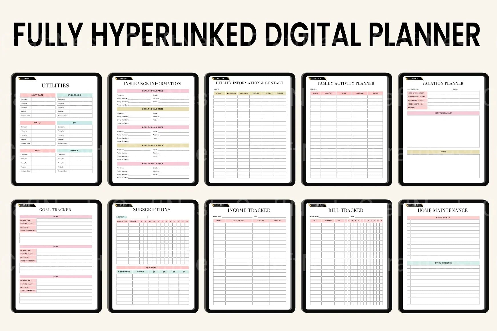 Complete House Management Binder for Organization - CraftNest - Digital Crafting and Art