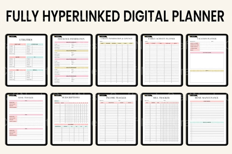 Complete House Management Binder for Organization - CraftNest - Digital Crafting and Art