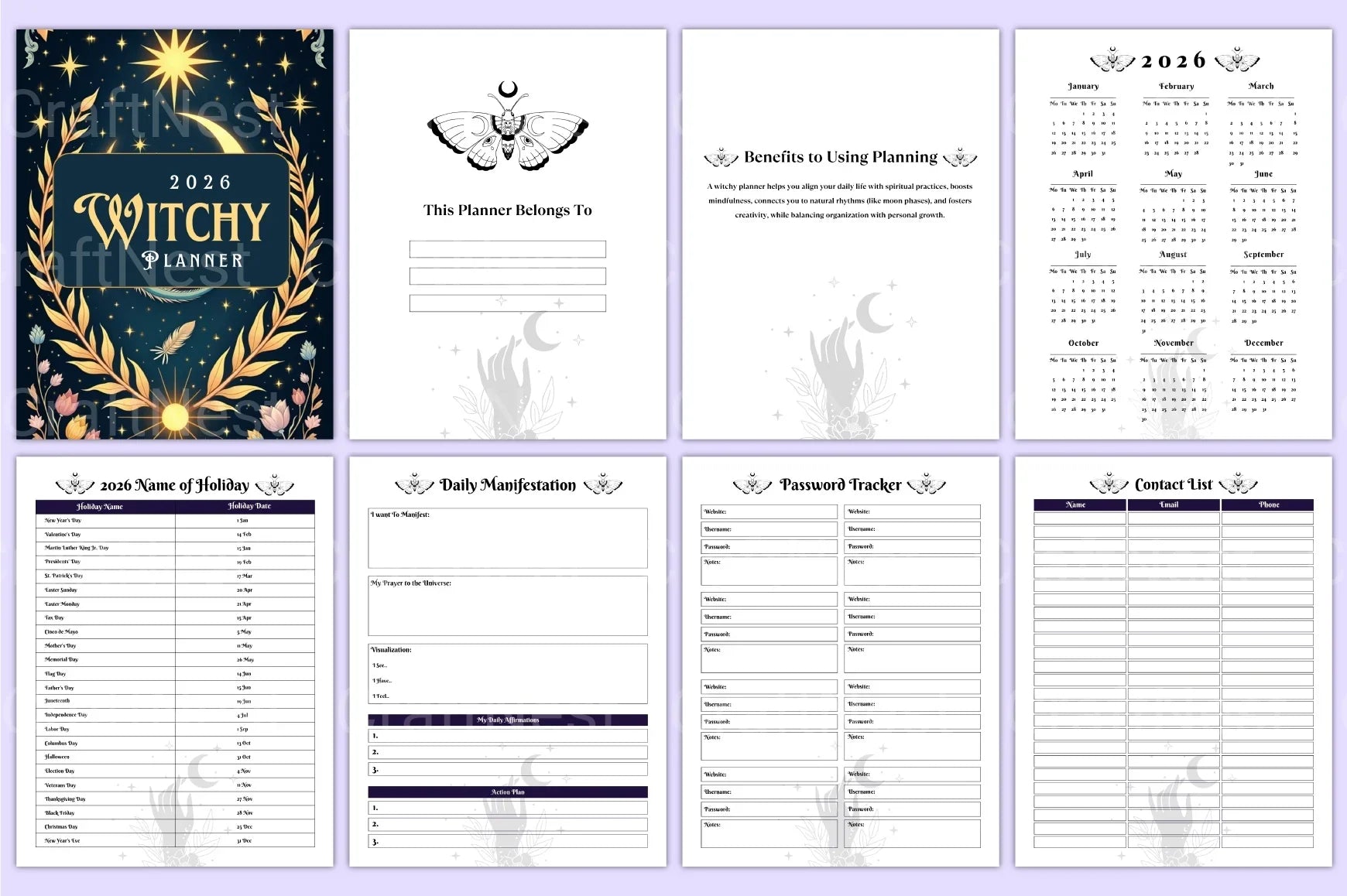 Witchy Planner: Enchant Your Organization - CraftNest - Digital Crafting and Art