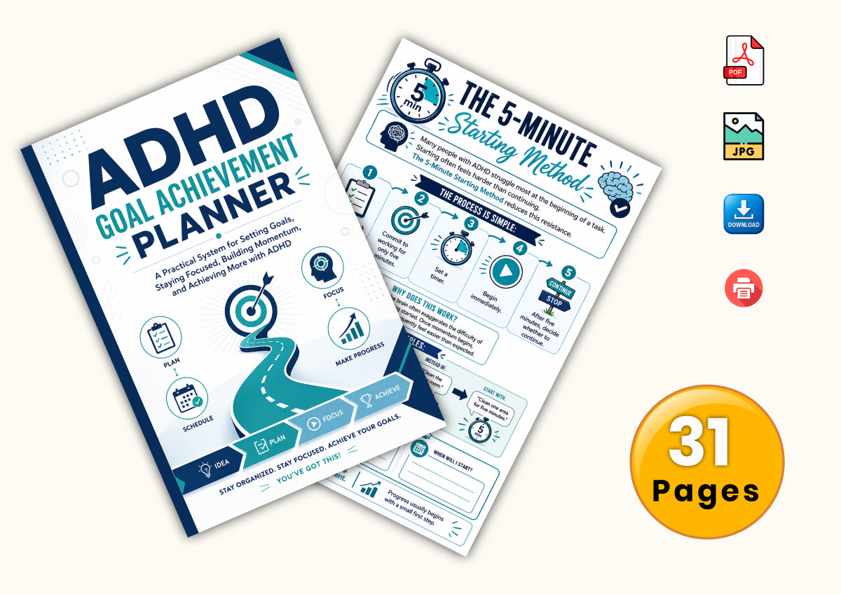 Adhd Goal Achievement Planner