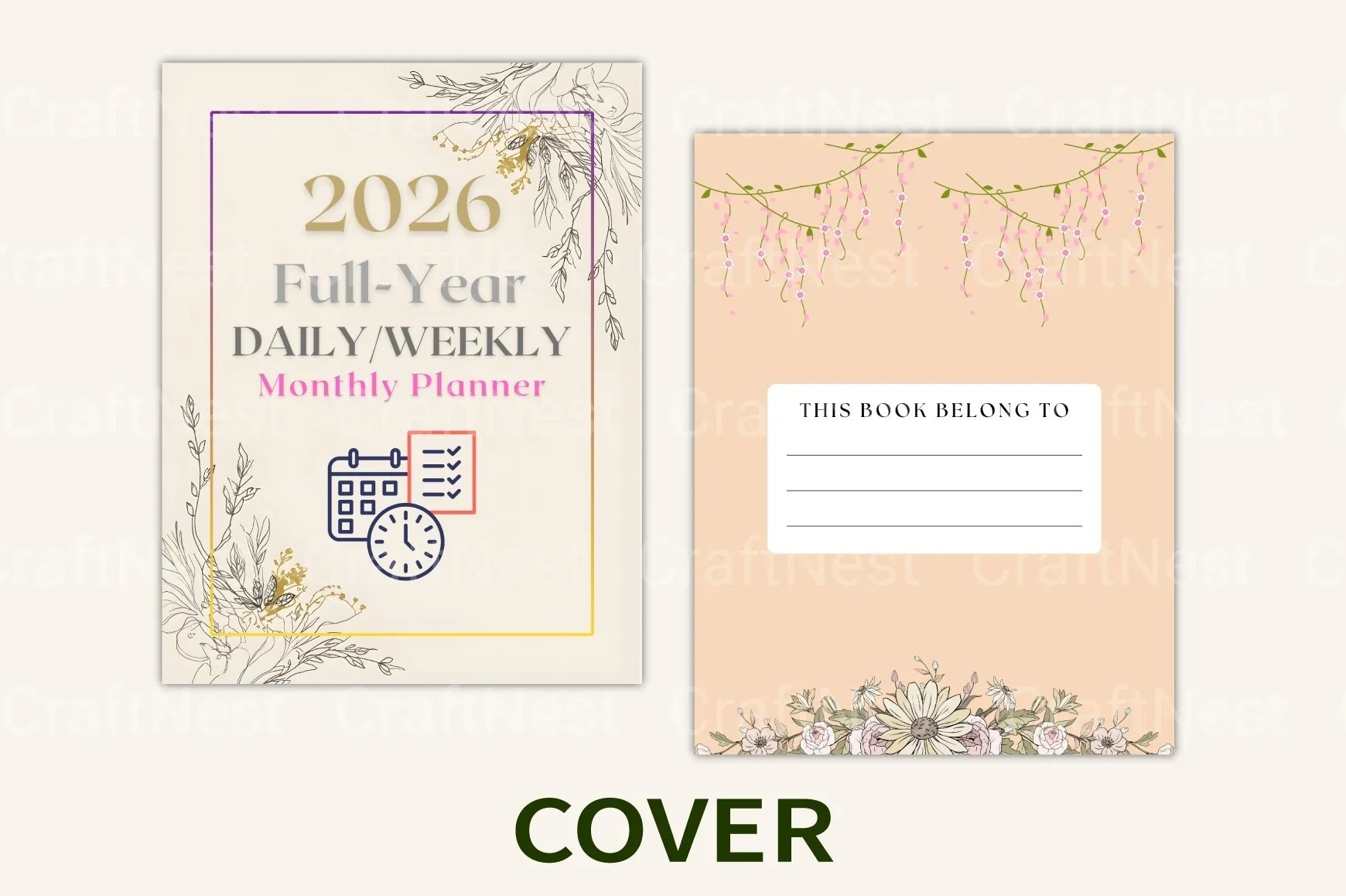 Yearly, Weekly & Monthly Planner 2024 - CraftNest - Digital Crafting and Art