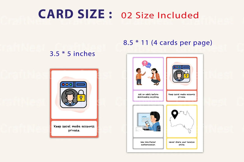 Online Security and Bullying Flash Cards - CraftNest - Digital Crafting and Art