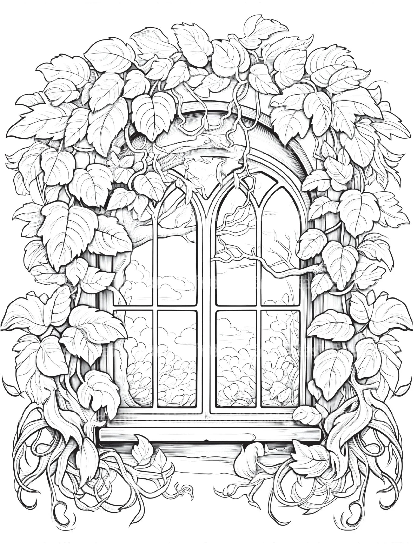 Blooming Window Coloring Book - CraftNest - Digital Crafting and Art