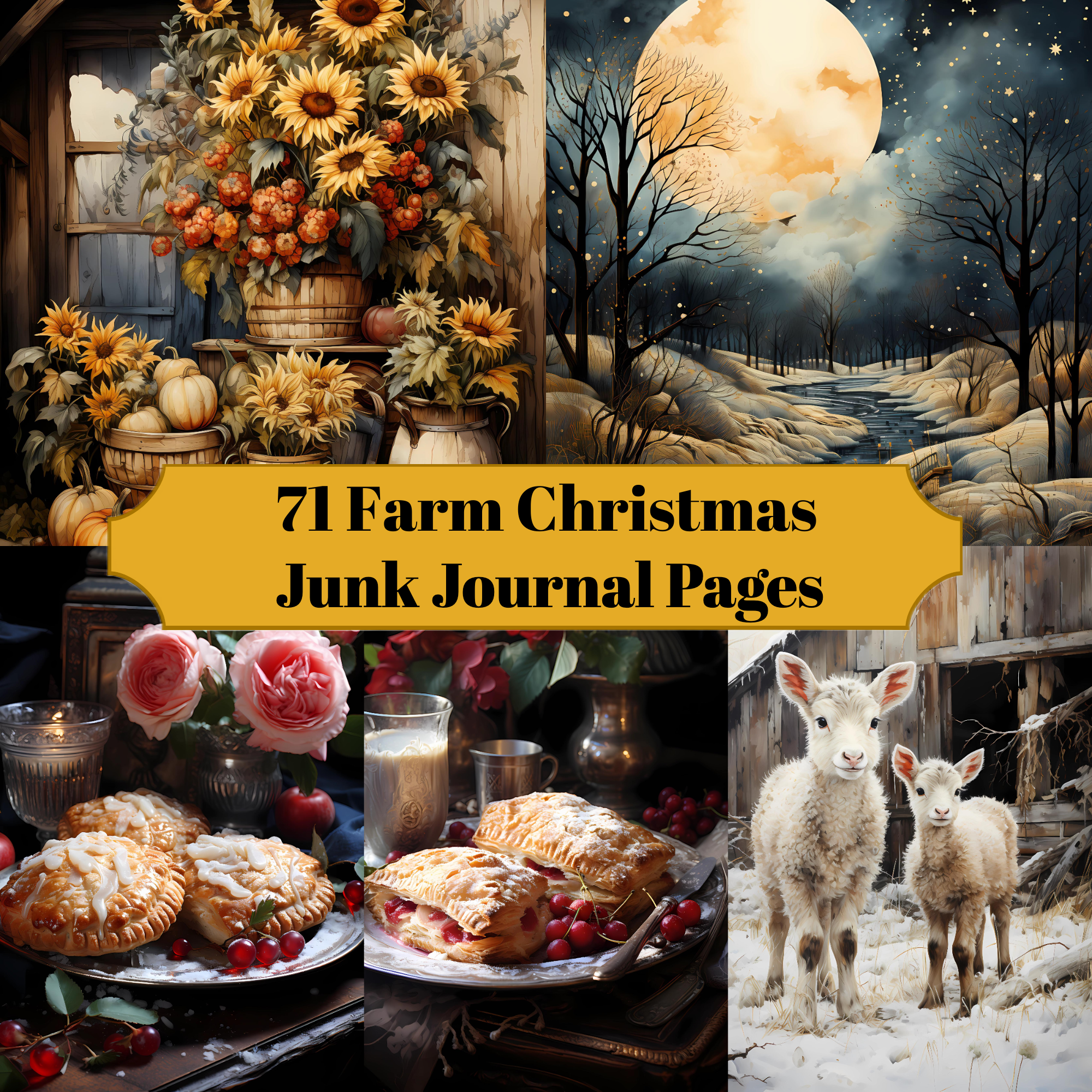 Farm Christmas Junk Journal Pages