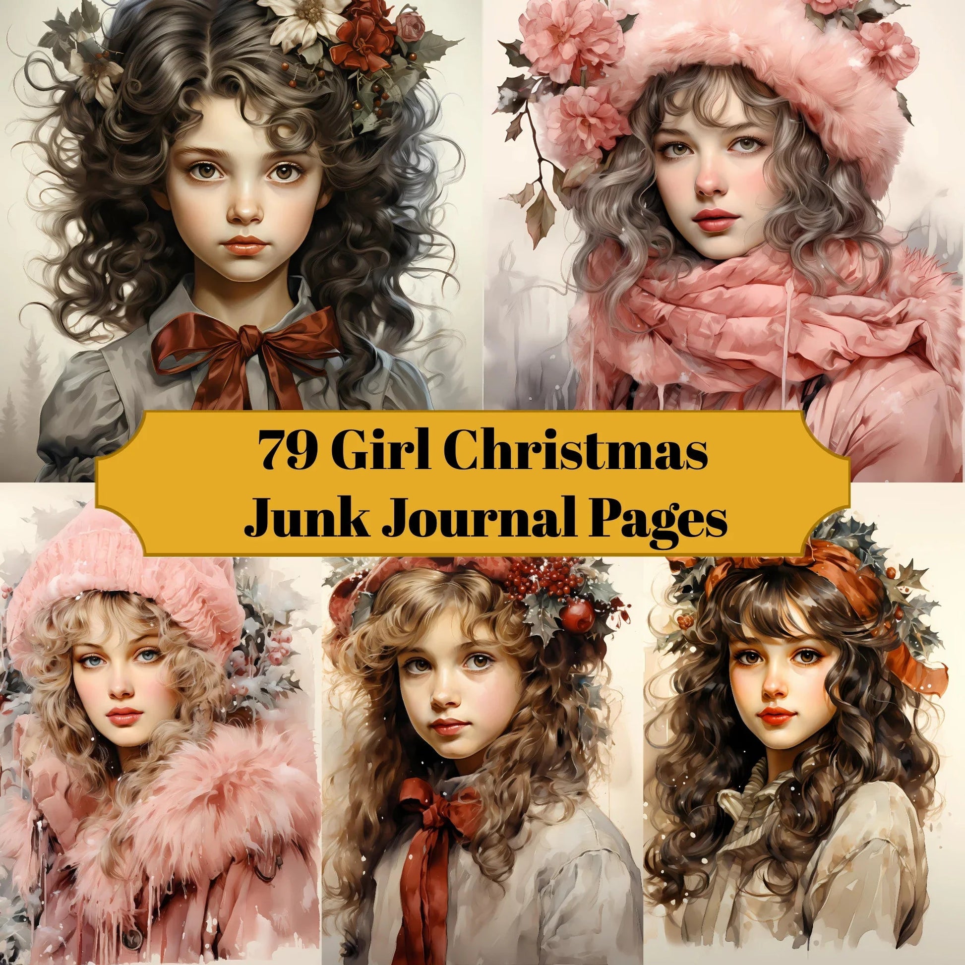 Girl Christmas Junk Journal Pages - CraftNest
