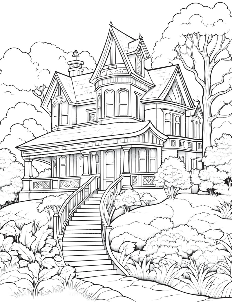 Autumn House Coloring Book - CraftNest - Digital Crafting and Art