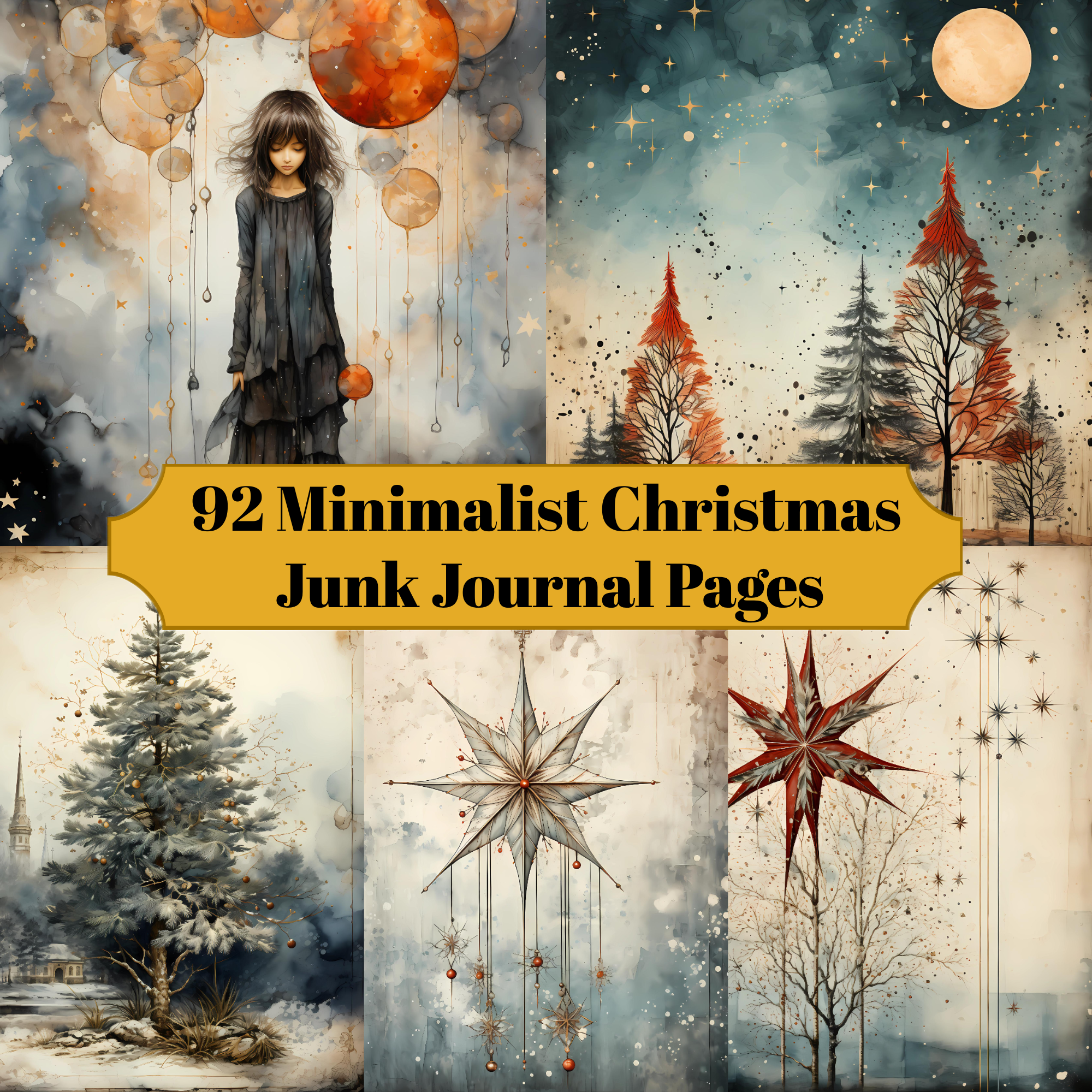 Minimalist Christmas Junk Journal Pages