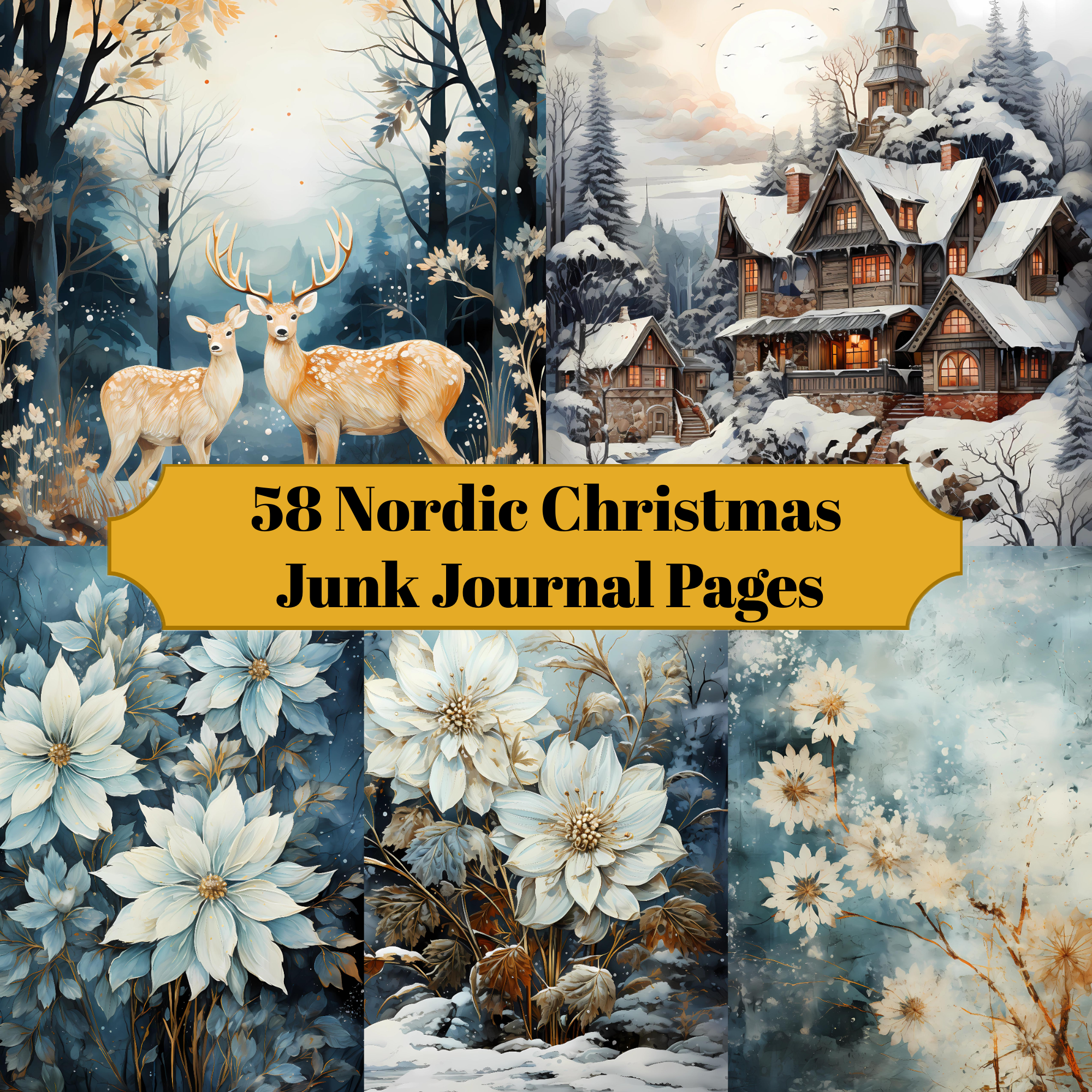 Nordic Christmas Junk Journal Pages