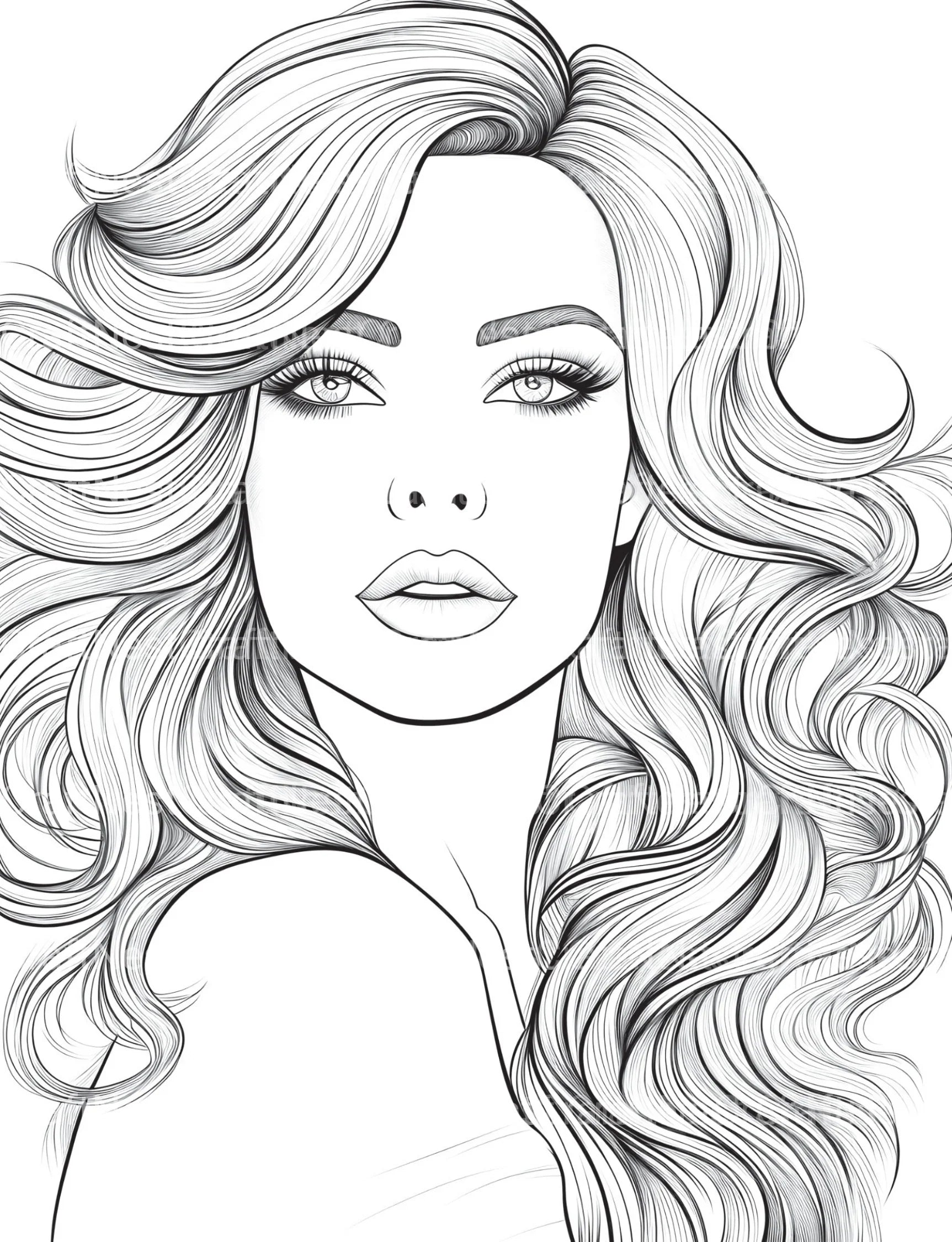 Beautiful Women Coloring Book - CraftNest - Digital Crafting and Art