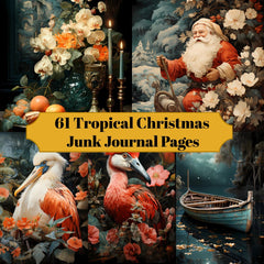 Tropical Christmas Junk Journal Pages - CraftNest