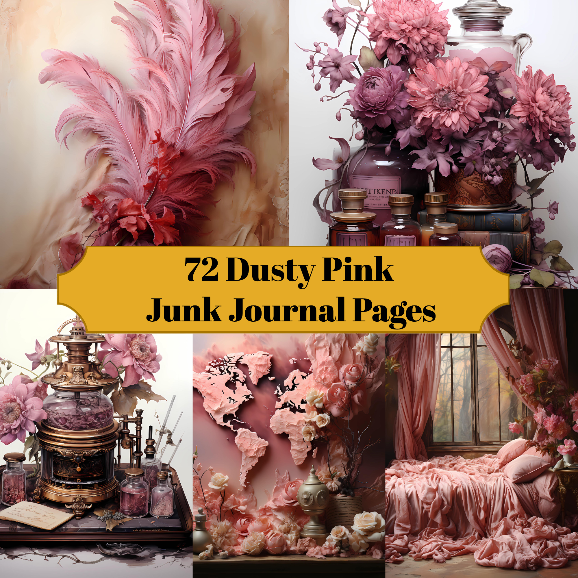 Dusty Pink Junk Journal Pages