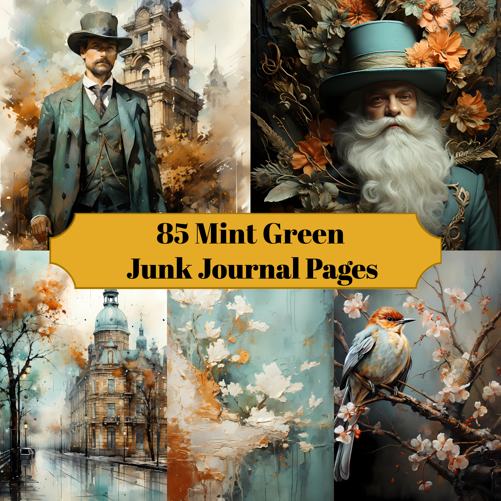 Mint Green Junk Journal Pages