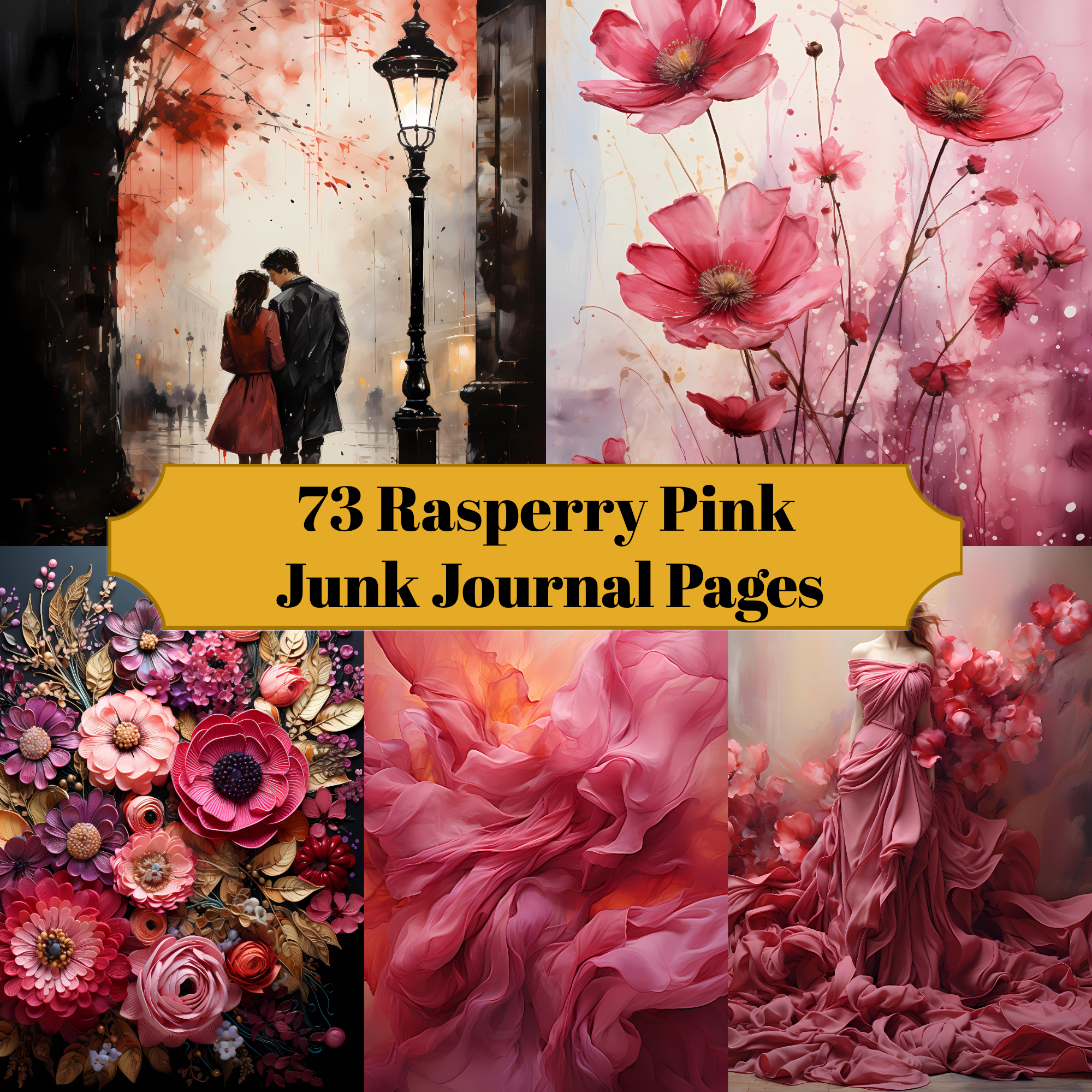 Rasperry Pink Junk Journal Pages
