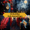Red Blue Junk Journal Pages