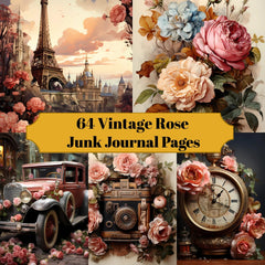 Vintage Rose Junk Journal Pages - CraftNest
