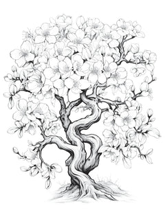 Blooming Tree Coloring Book - CraftNest - Digital Crafting and Art