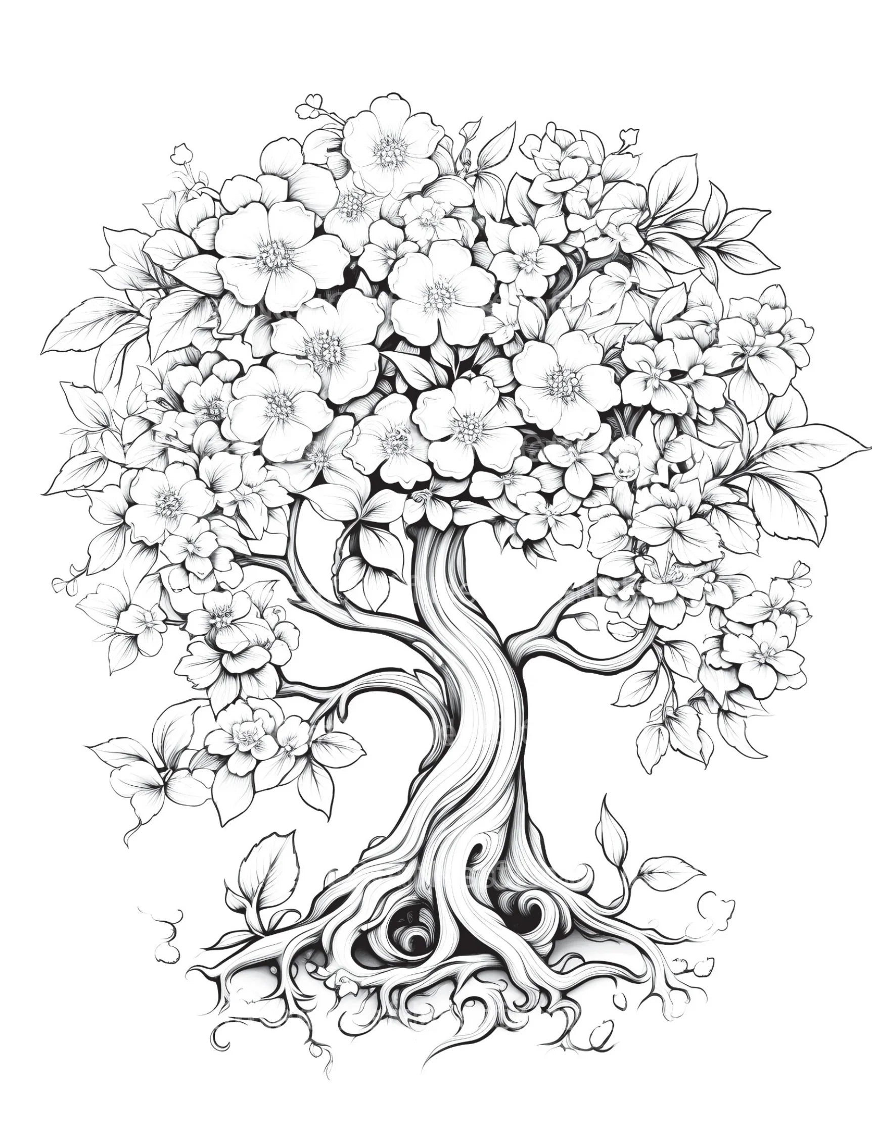 Blooming Tree Coloring Book - CraftNest - Digital Crafting and Art