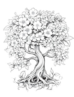 Blooming Tree Coloring Book - CraftNest - Digital Crafting and Art