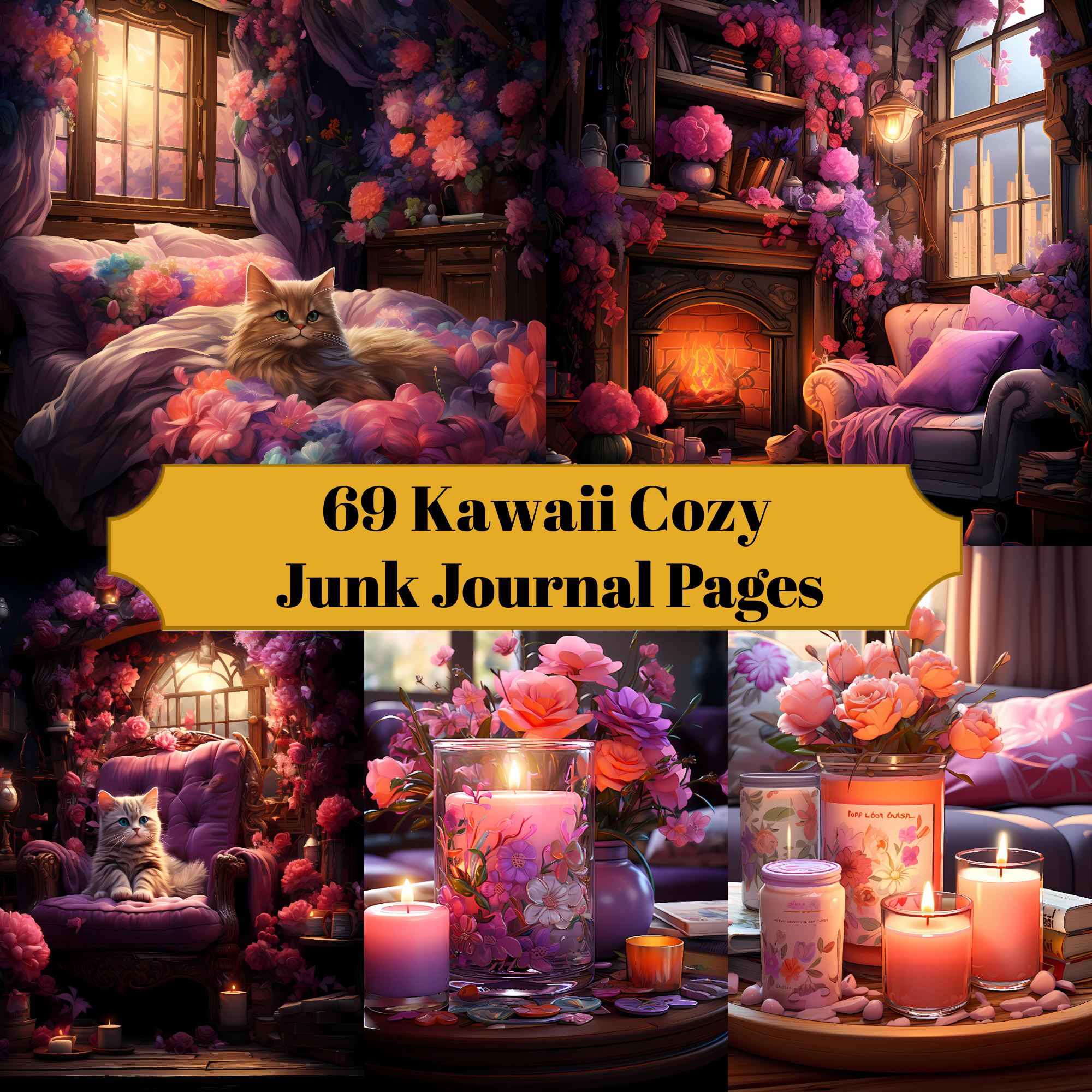 Kawaii Cozy Junk Journal Pages