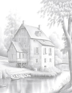 Old French Houses Coloring Book - CraftNest - Digital Crafting and Art
