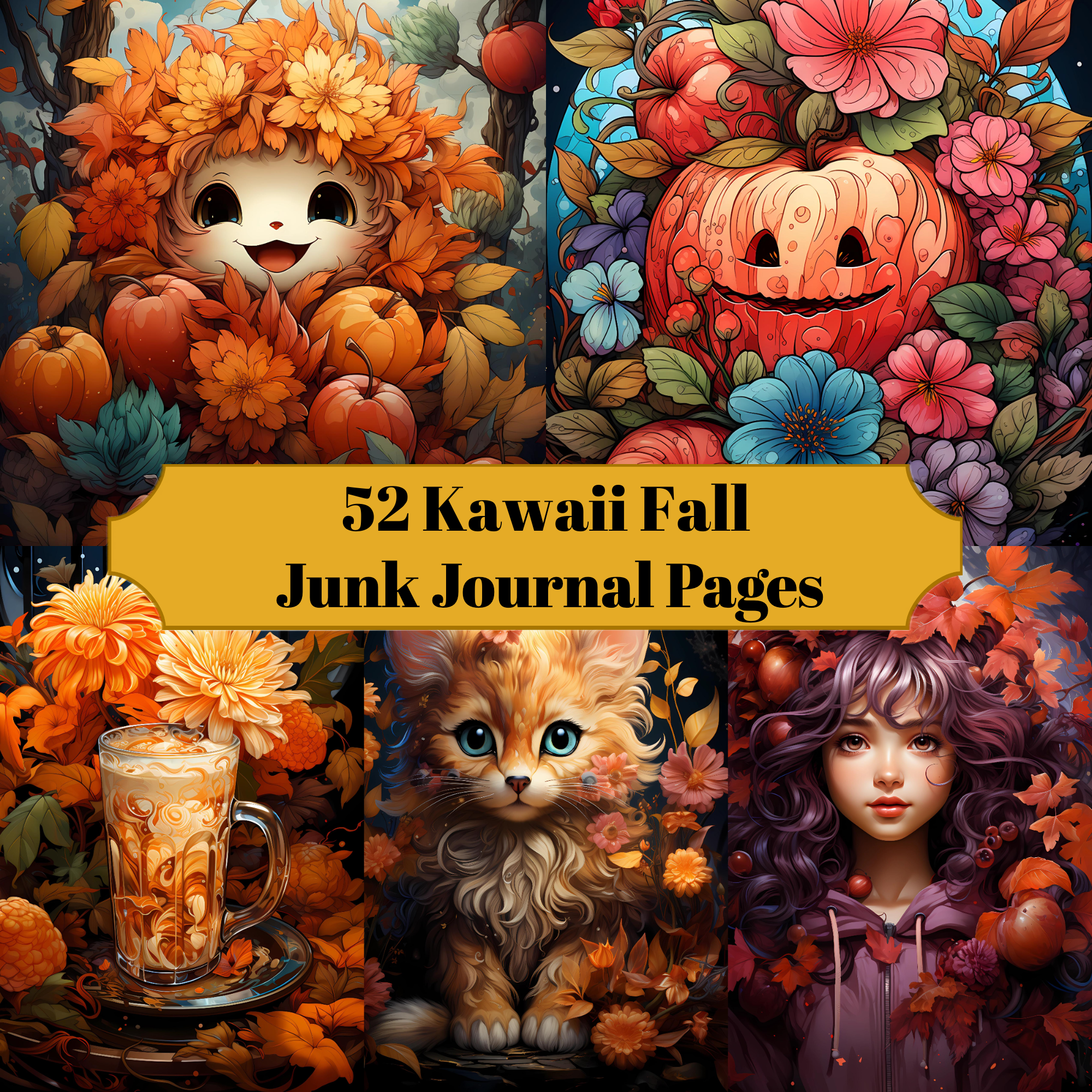 Kawaii Fall Junk Journal Pages