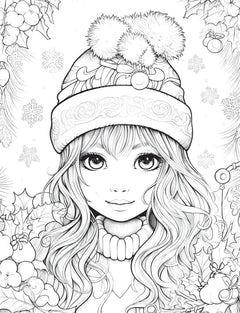 Christmas Girls Coloring Book - CraftNest - Digital Crafting and Art