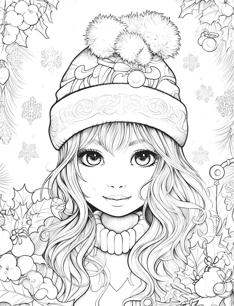 Christmas Girls Coloring Book - CraftNest - Digital Crafting and Art