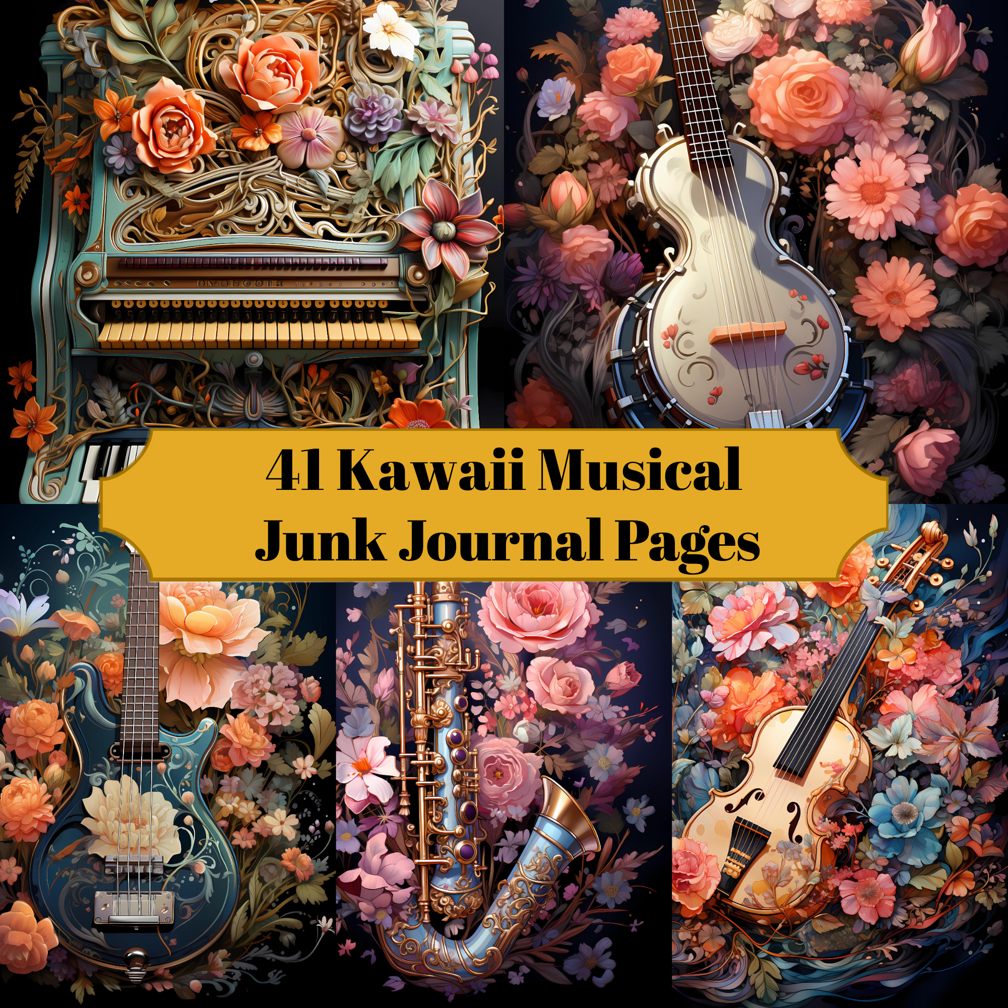 Kawaii Musical Junk Journal Pages
